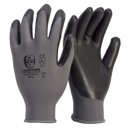 FRONTIER GLOVE FRONTIER TAKT MICRO-FOAM NITRILE BLACK SIZE LARGE